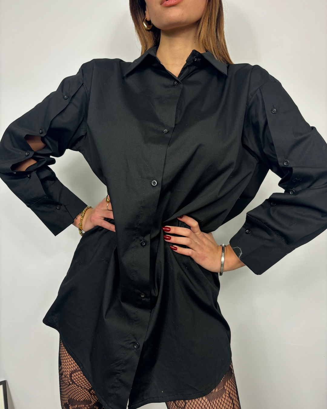 MAXI CAMICIA BLACK