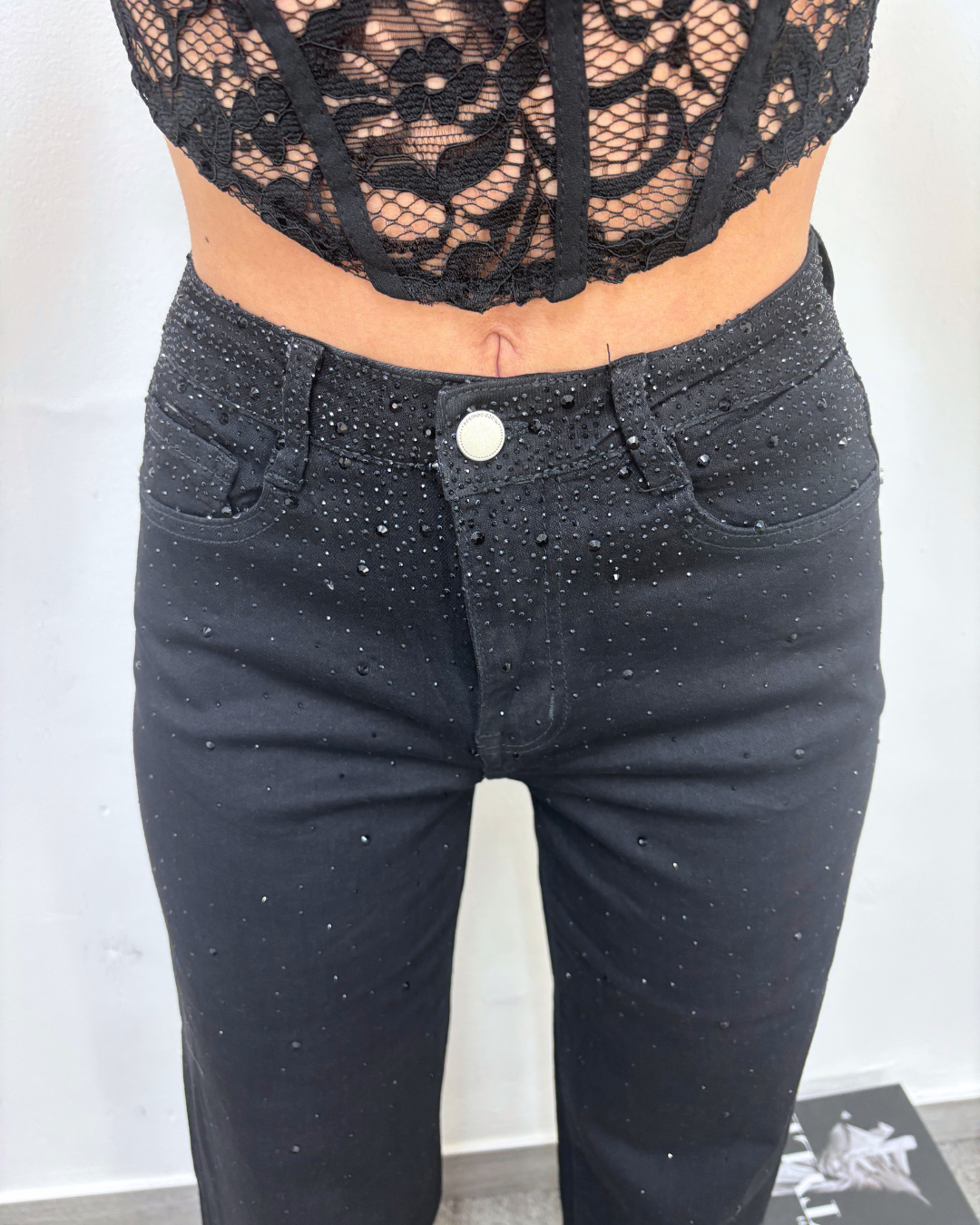 DENIM PALAZZO BLACK DIAMOND
