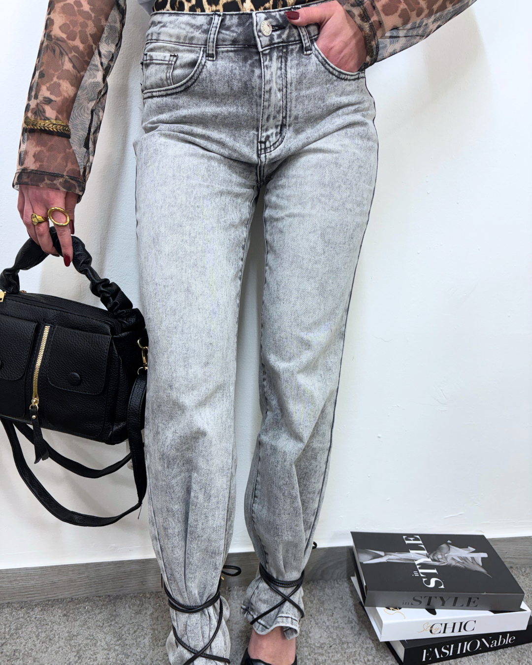 DENIM PALAZZO GRAY