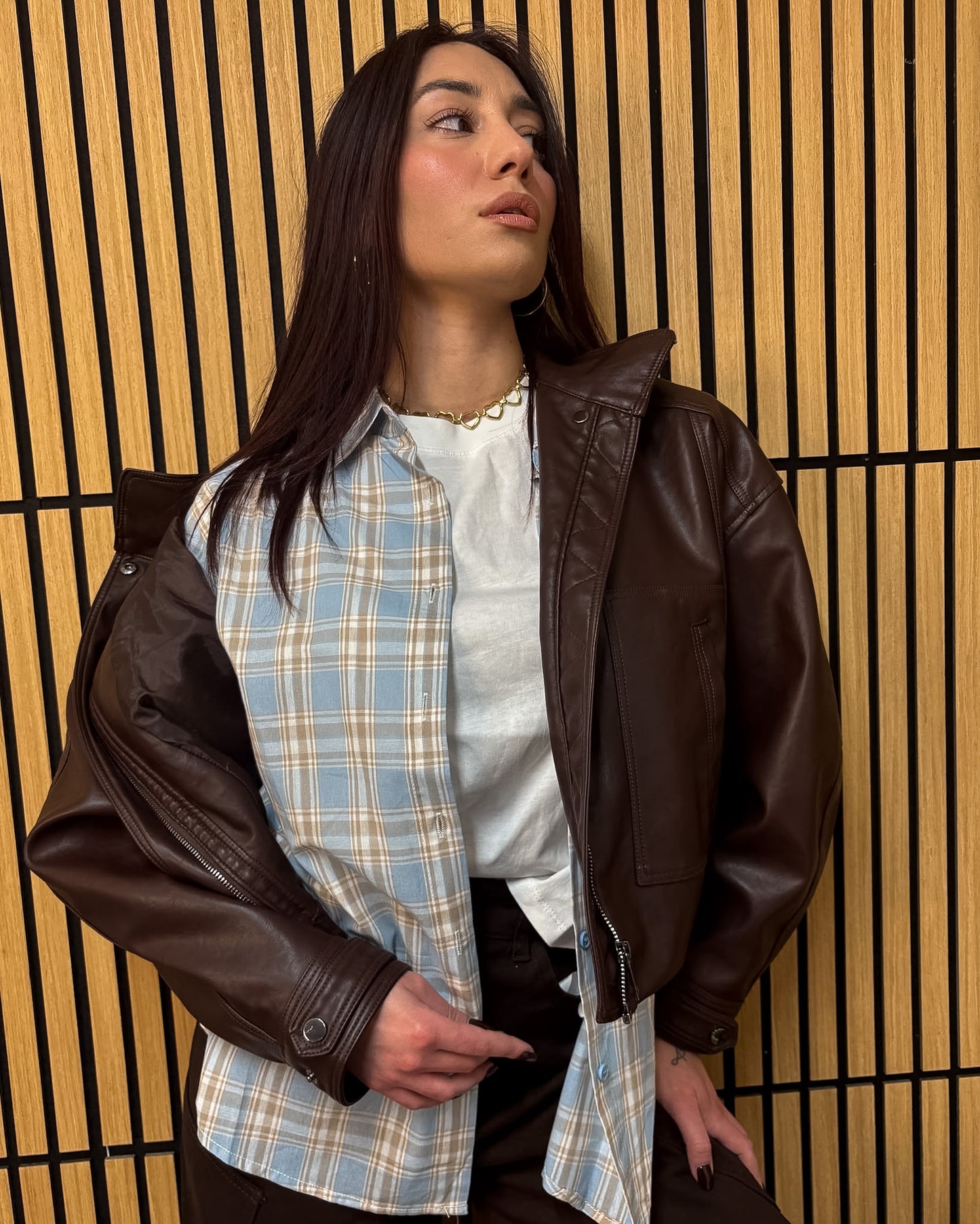 JACKET ECOPELLE CHOCOLATE