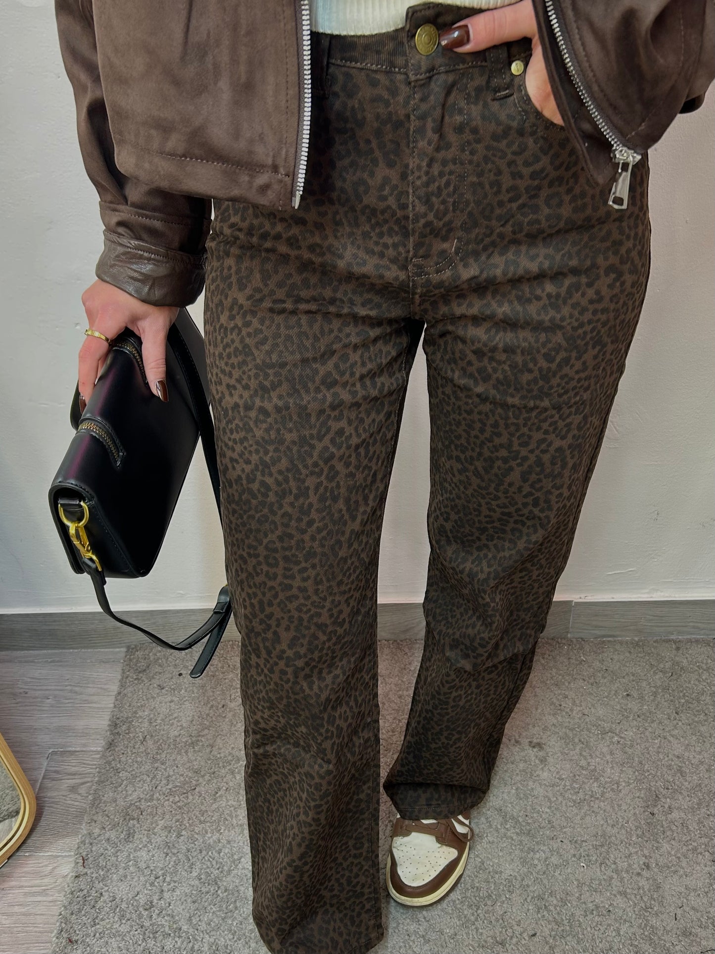 DENIM PALAZZO ANIMALIER