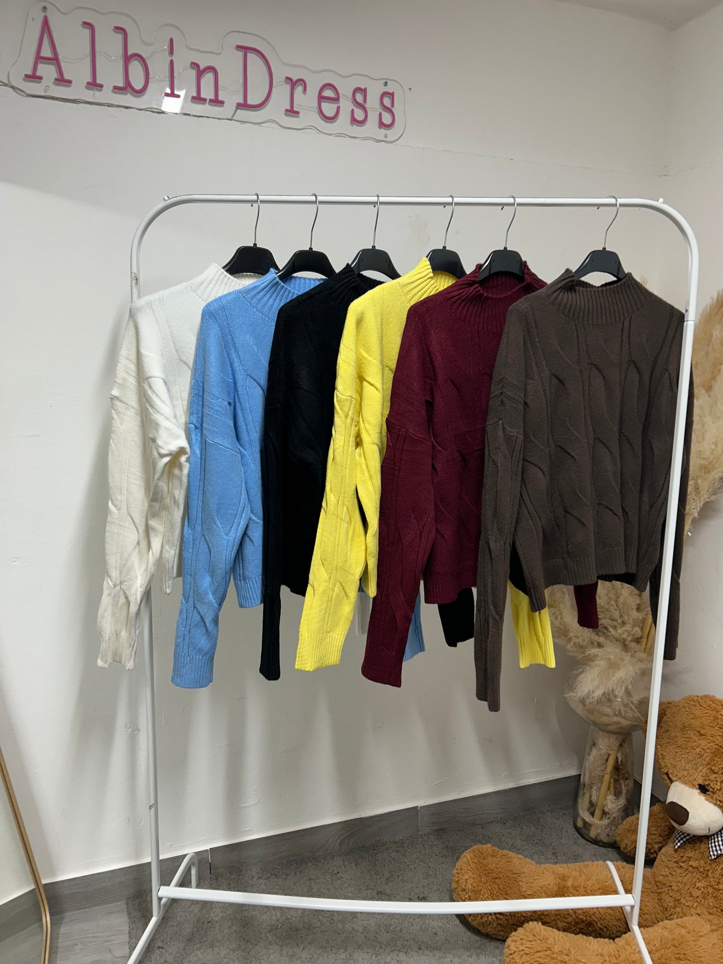 PULLOVER CROP TRECCIA