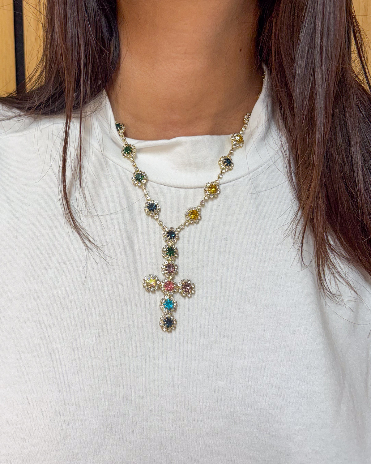 COLLANA CROCE COLORFUL