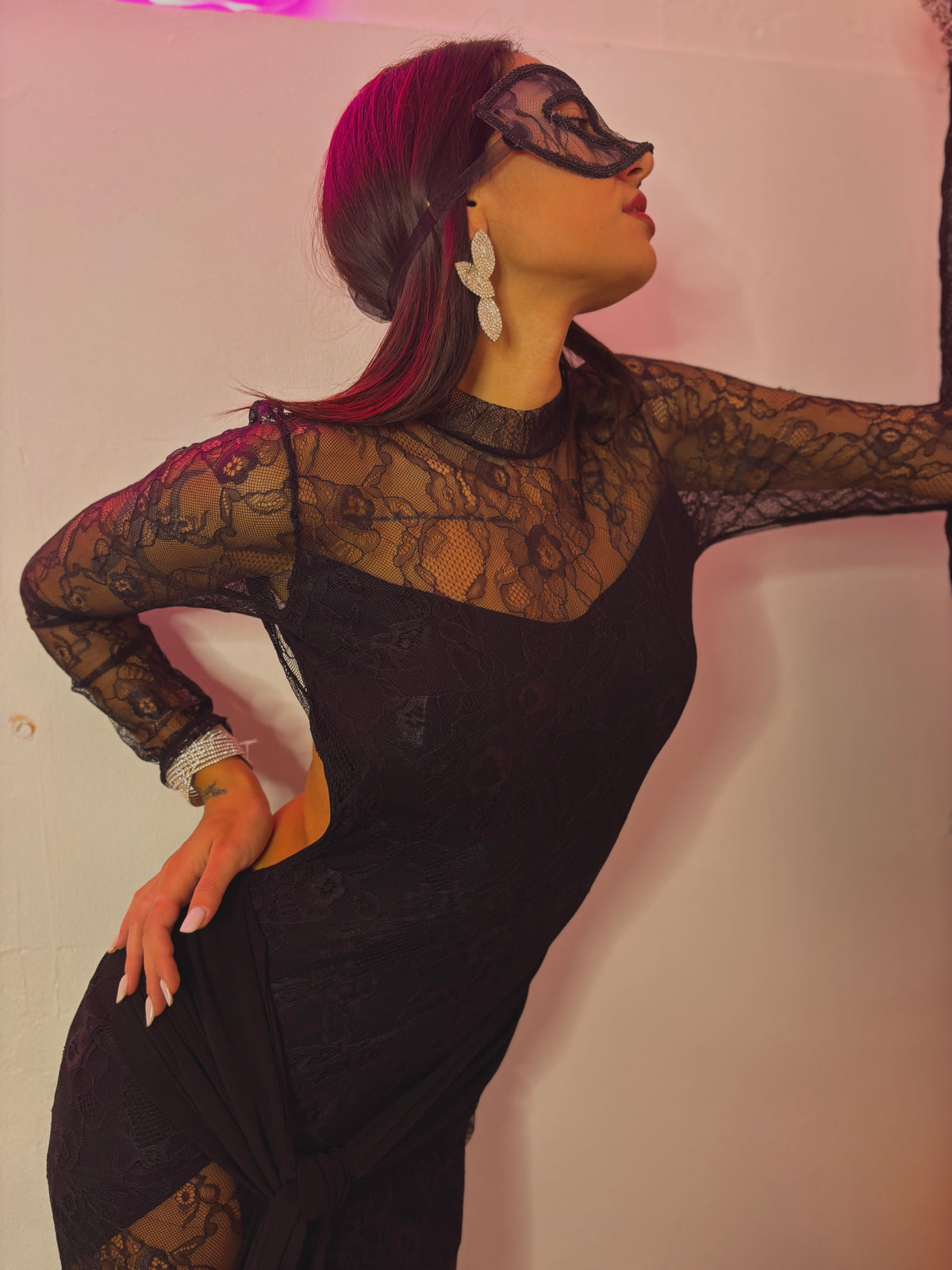 DRESS LONG IN PIZZO
