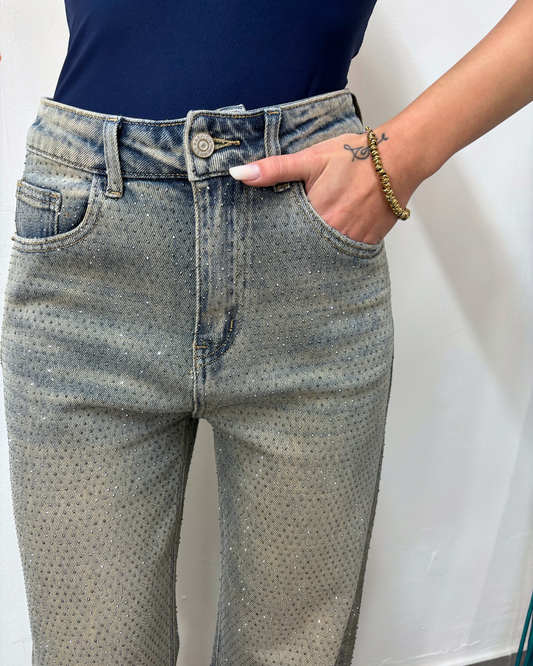 DENIM STRASS SABBIATO