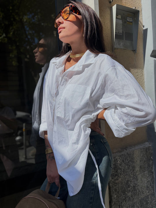 CAMICIA DRAPPEGGIO COTONE