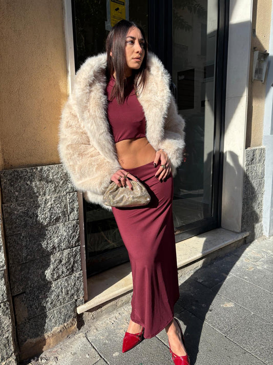 DRESS MEGAN BORDEAUX