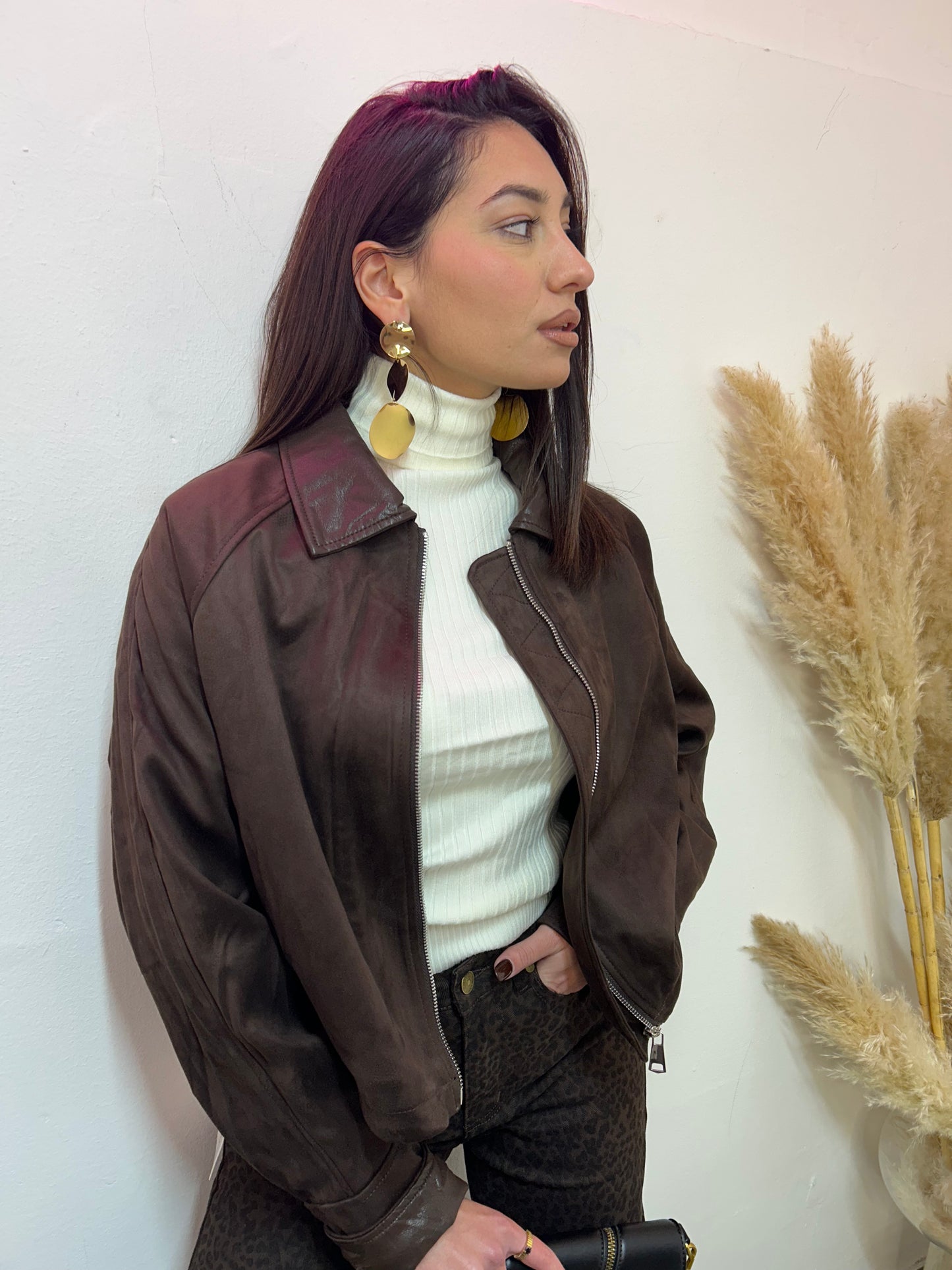 JACKET RENNA CON COLLETTO IN ECOPELLE