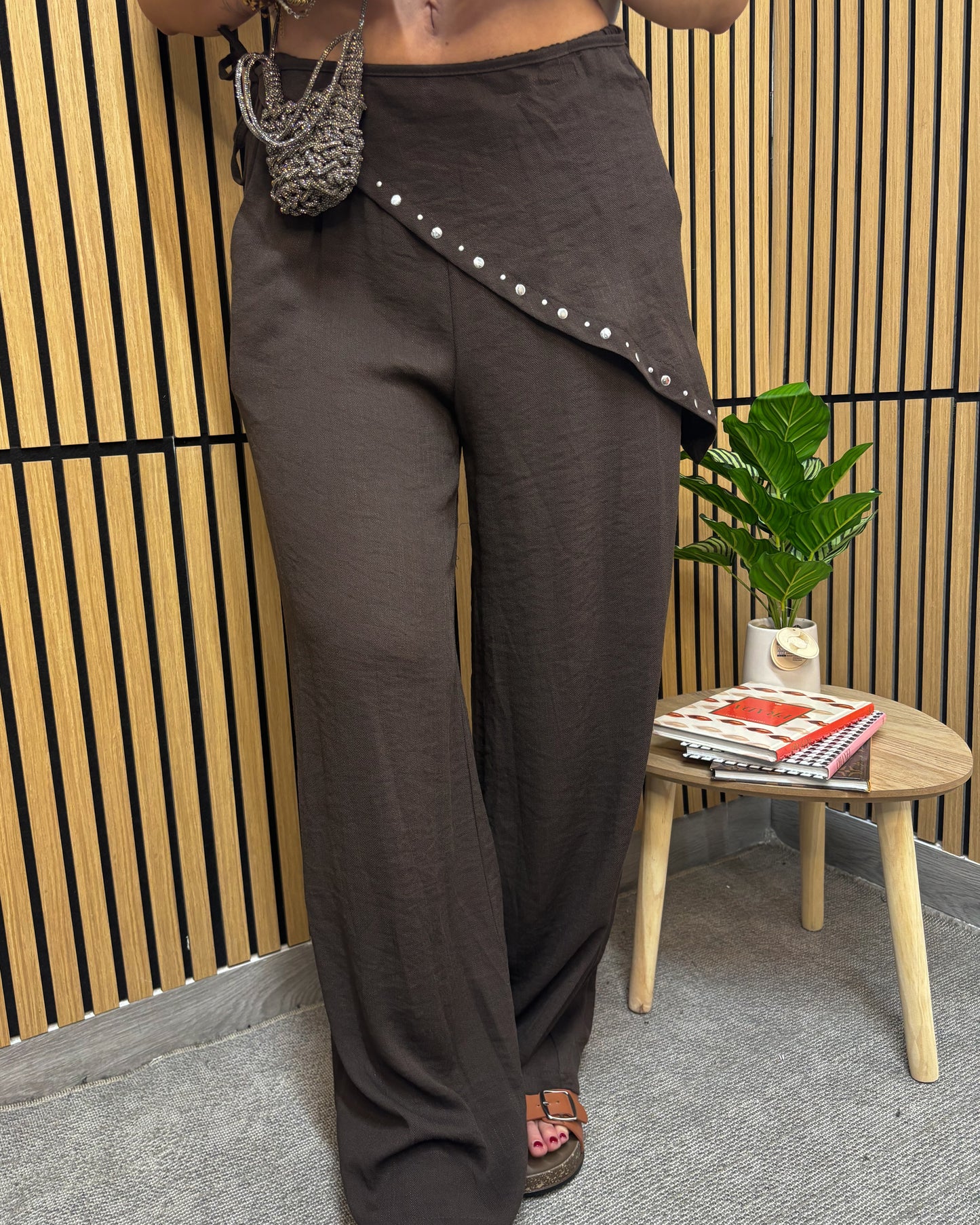 PANTALONE MISTO LINO BANDANA