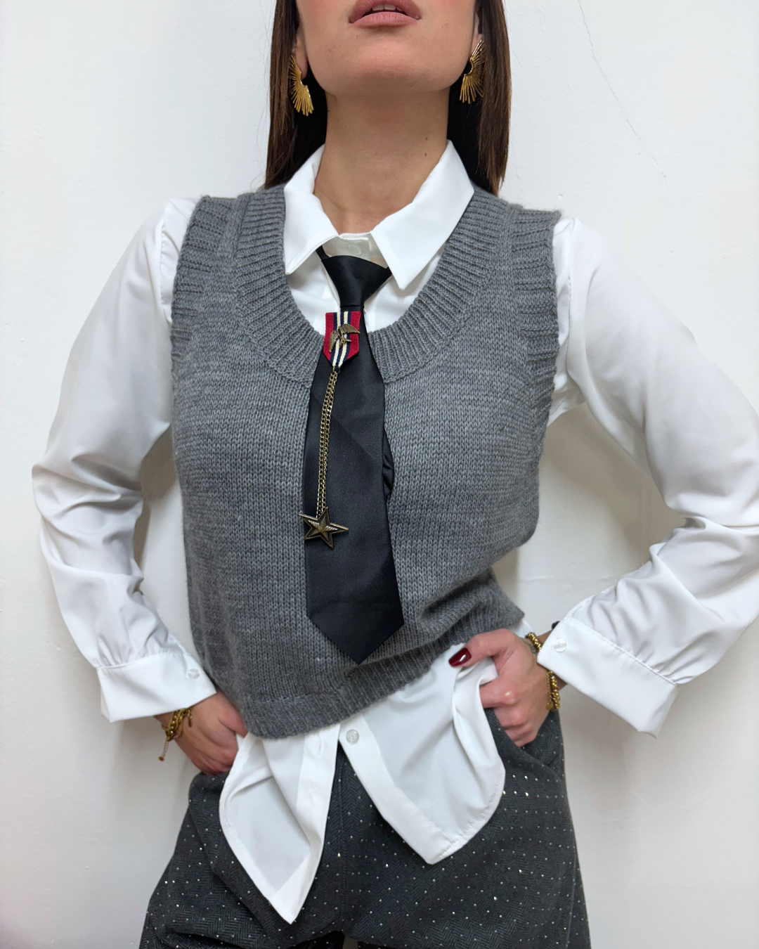 COMPLETO GILET + CAMICIA + CRAVATTA