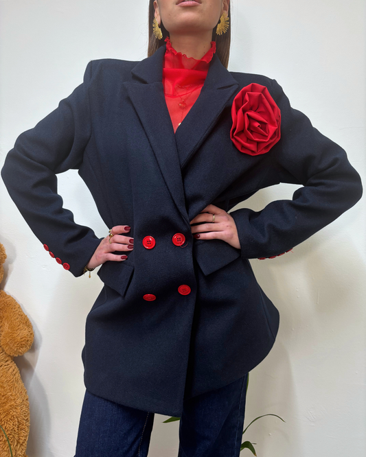 BLAZER PANNO CON SPILLA RED