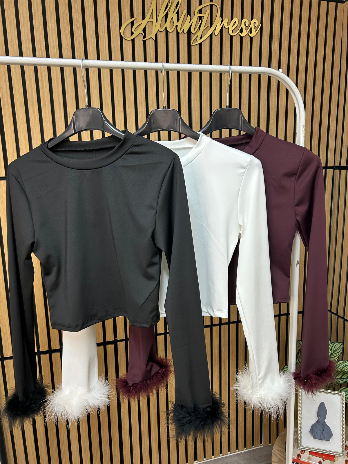 MAGLIA CROP LYCRA PIUMA