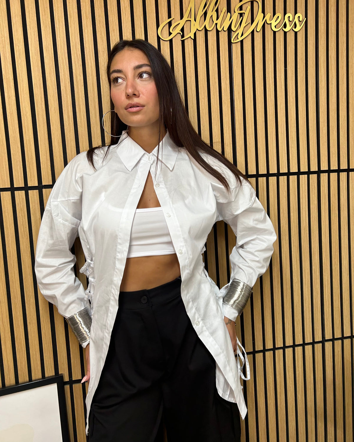 CAMICIA STRINGATA COTONE