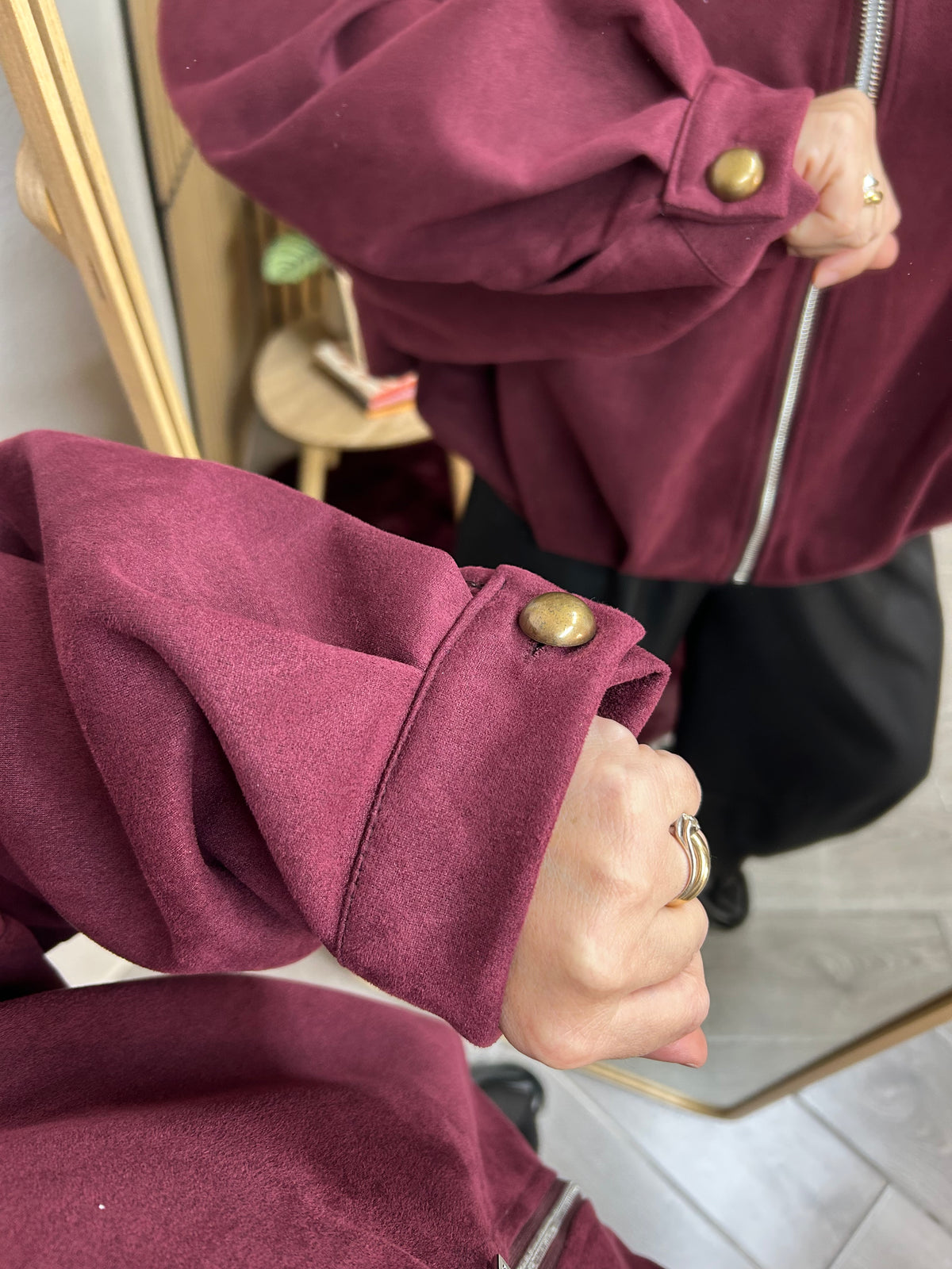 BOMBER VELLUTINO BORDEAUX