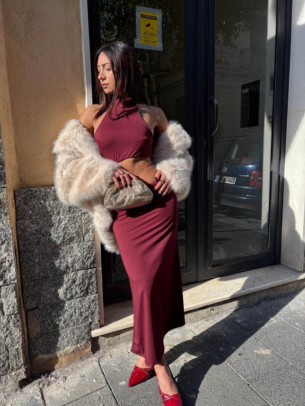 DRESS MEGAN BORDEAUX