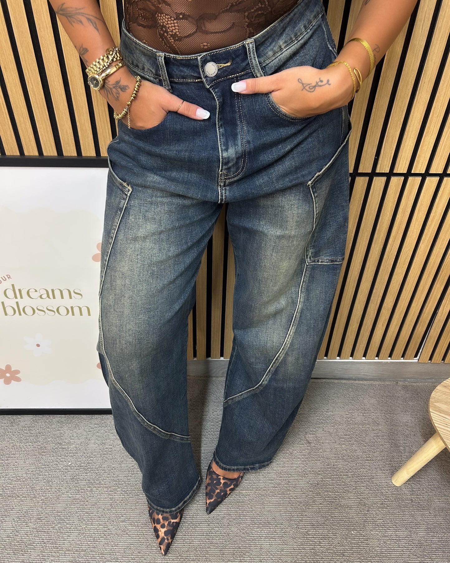 JEANS BALOON SABBIA