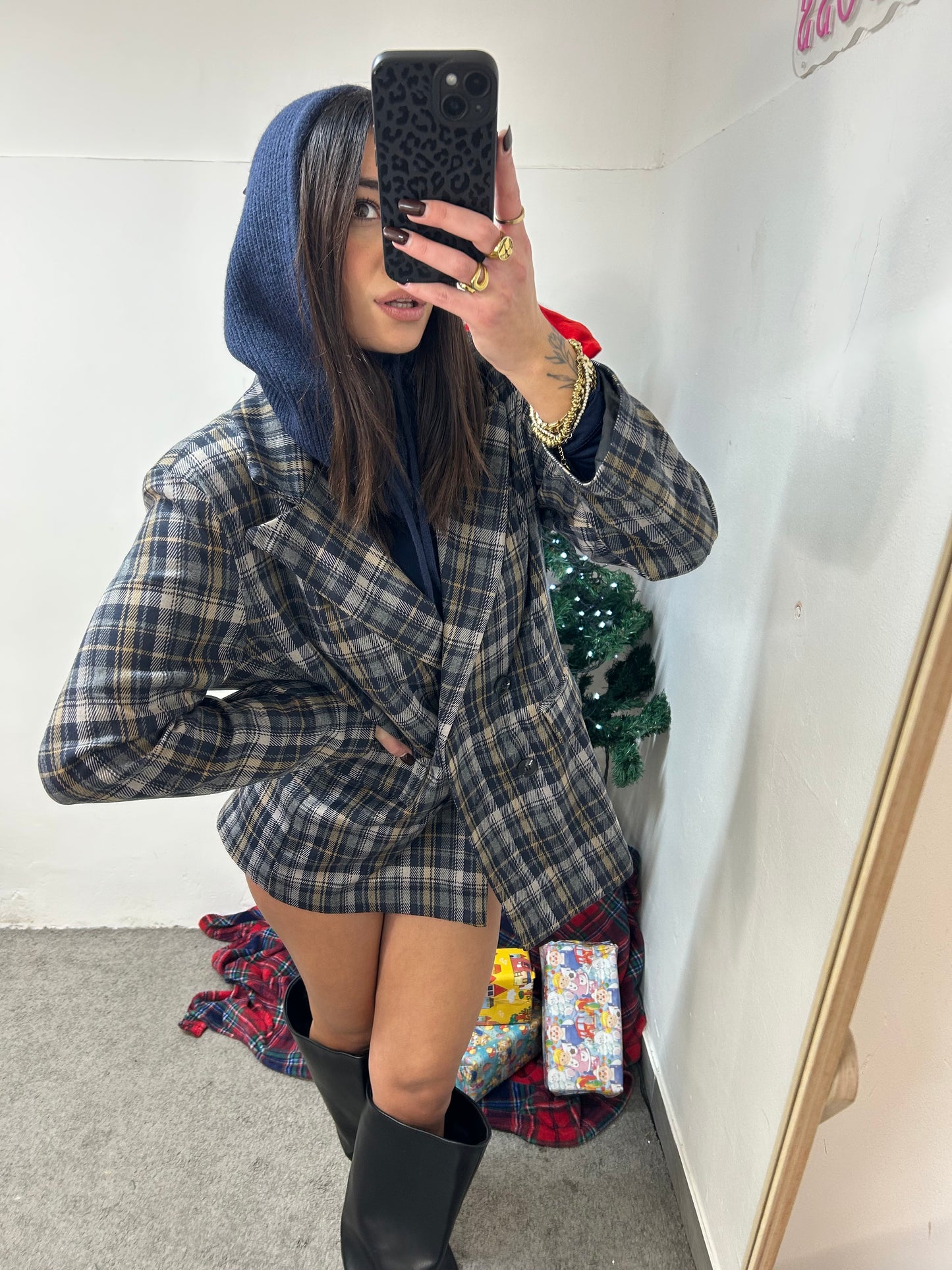 BLAZER QUADRI BLU