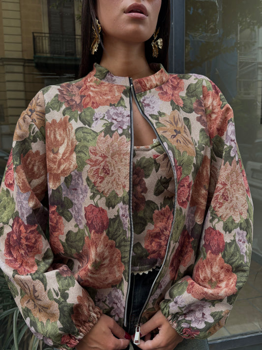 BOMBER SCAMOSCIATO FLOWER