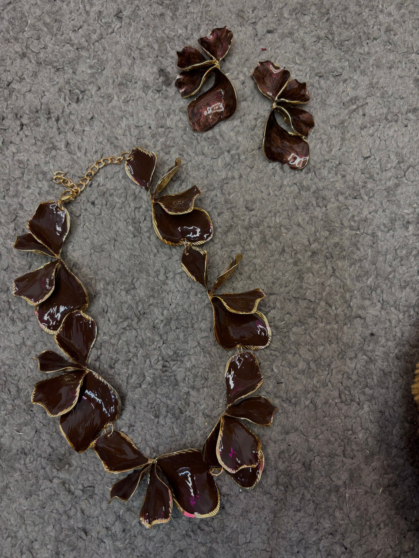 ORECCHINI FLOWER BROWN