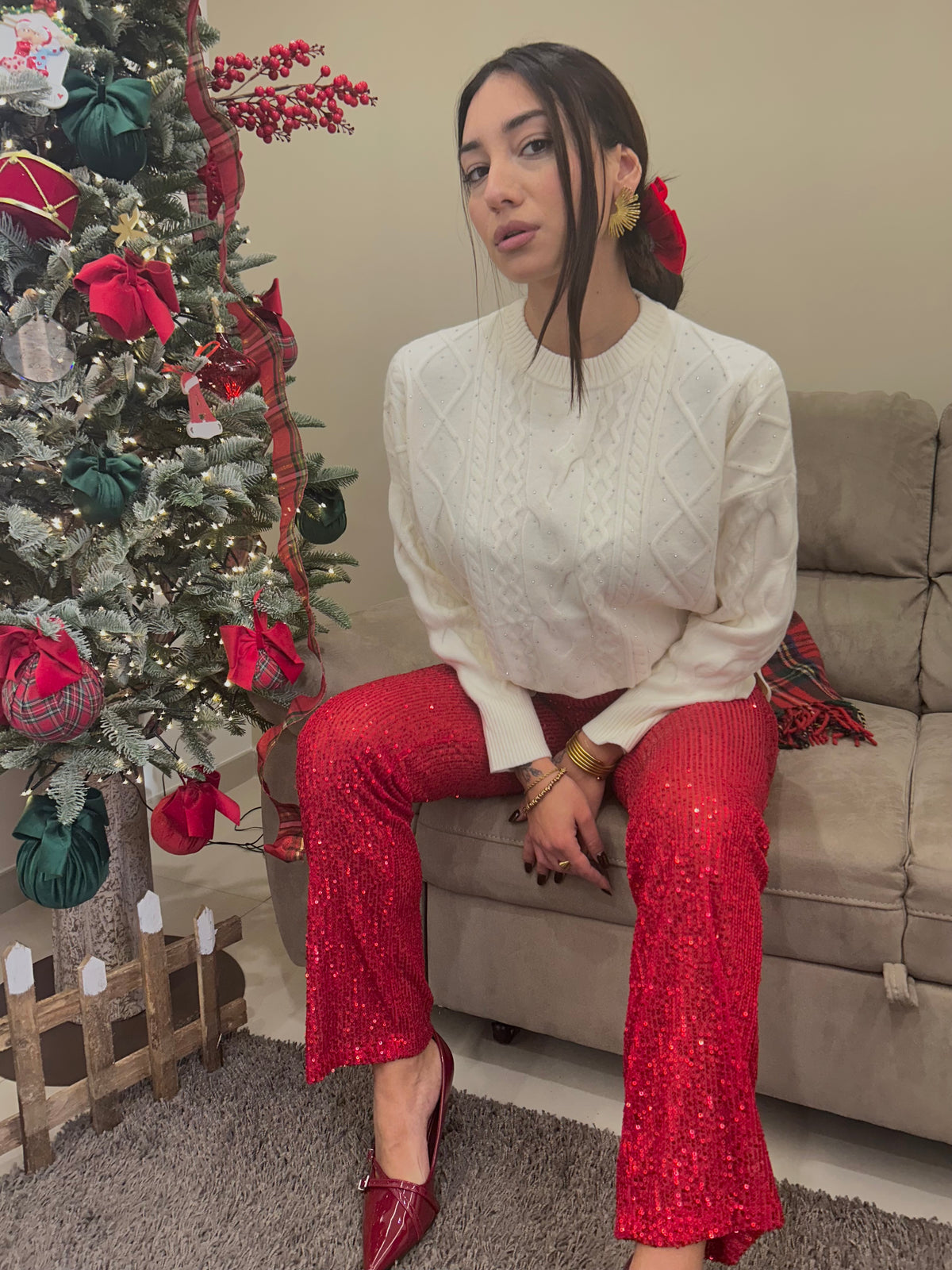 PANTALONE RED PAILLETTES