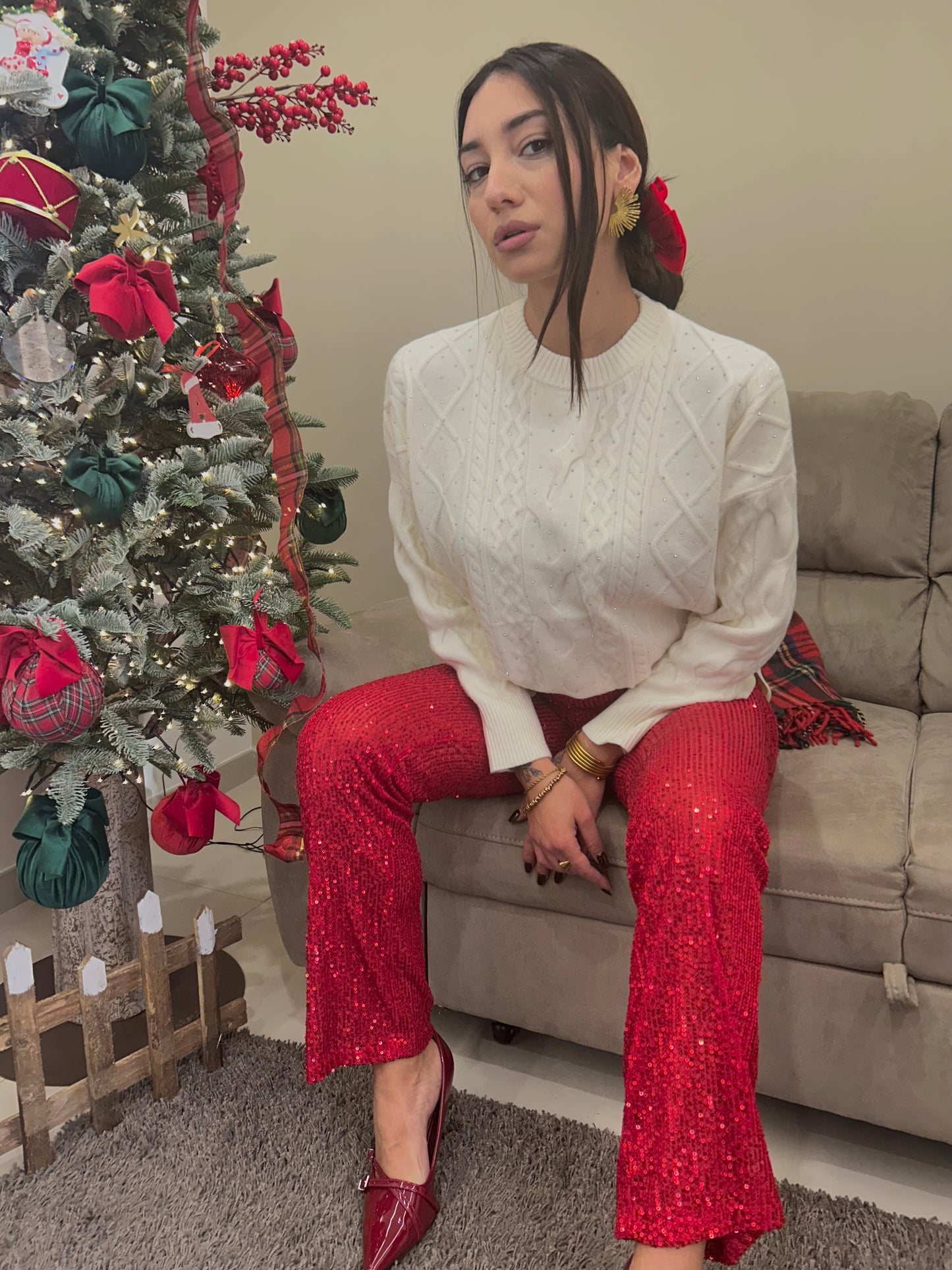 PANTALONE RED PAILLETTES
