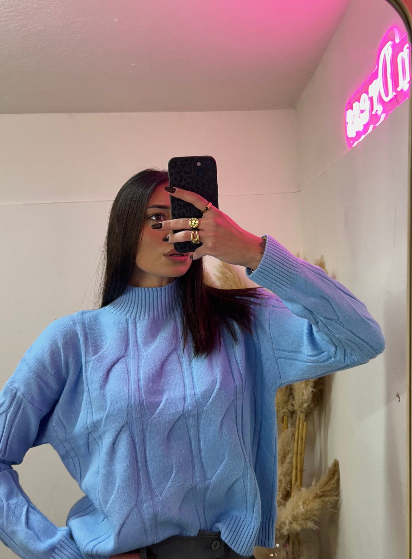 PULLOVER CROP TRECCIA
