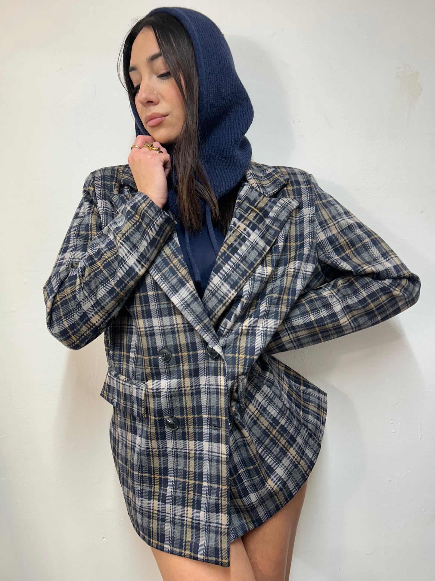 BLAZER QUADRI BLU
