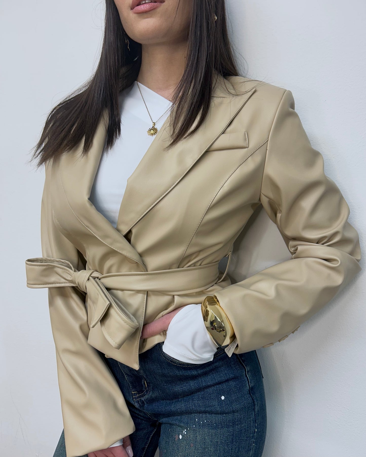 GIACCA ECOPELLE CROP LIDIA