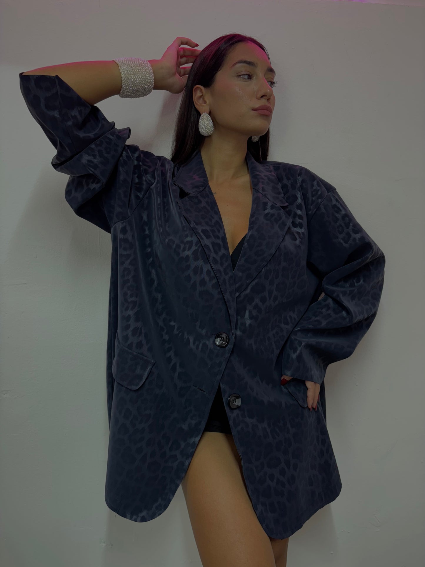 BLAZER ECOPELLE ANIMALIER