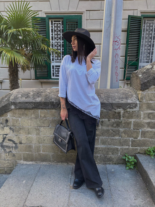 MAGLIA ASIMMETRICA PIZZO