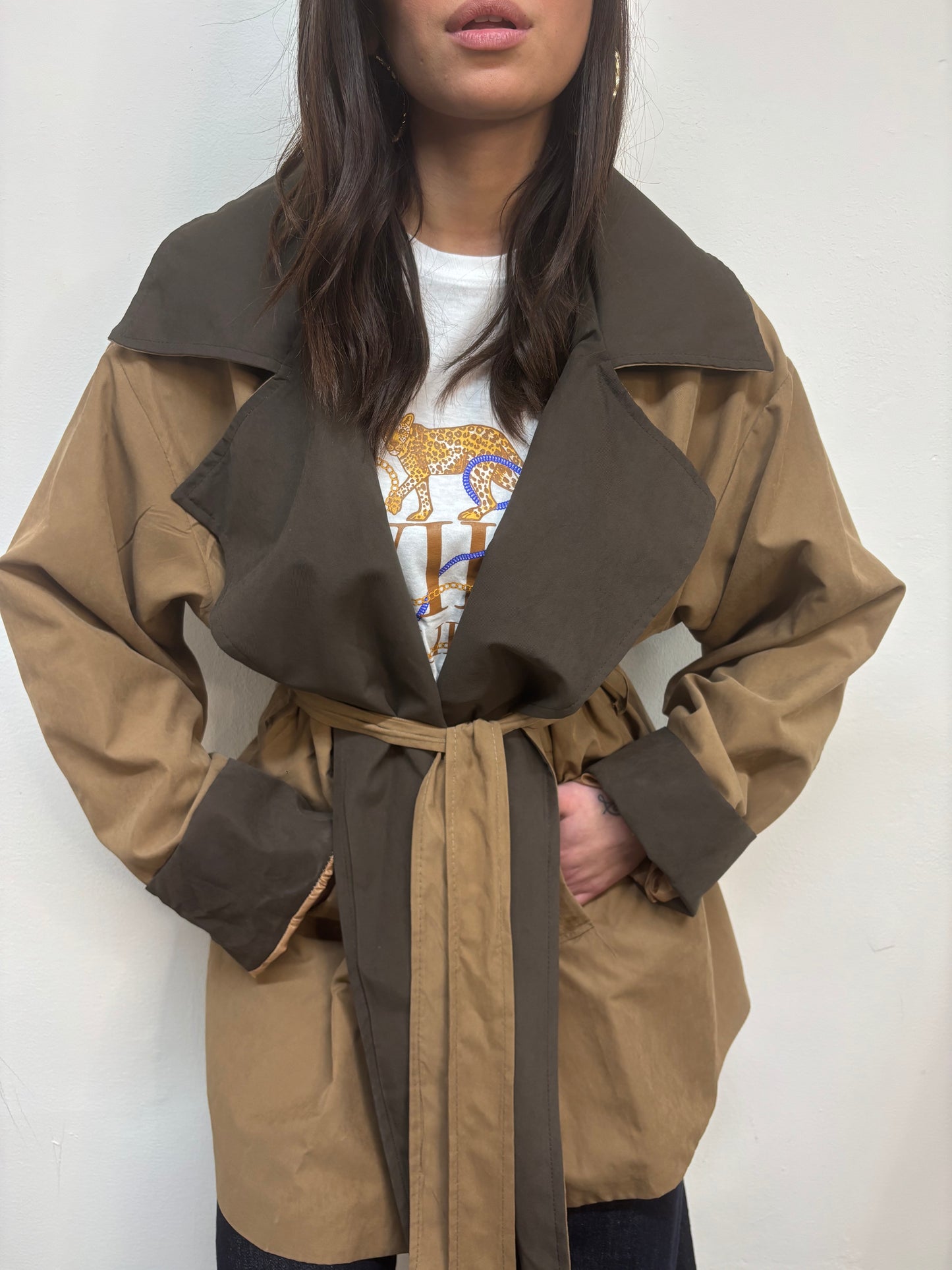 TRENCH CAMEL OVERSIZE