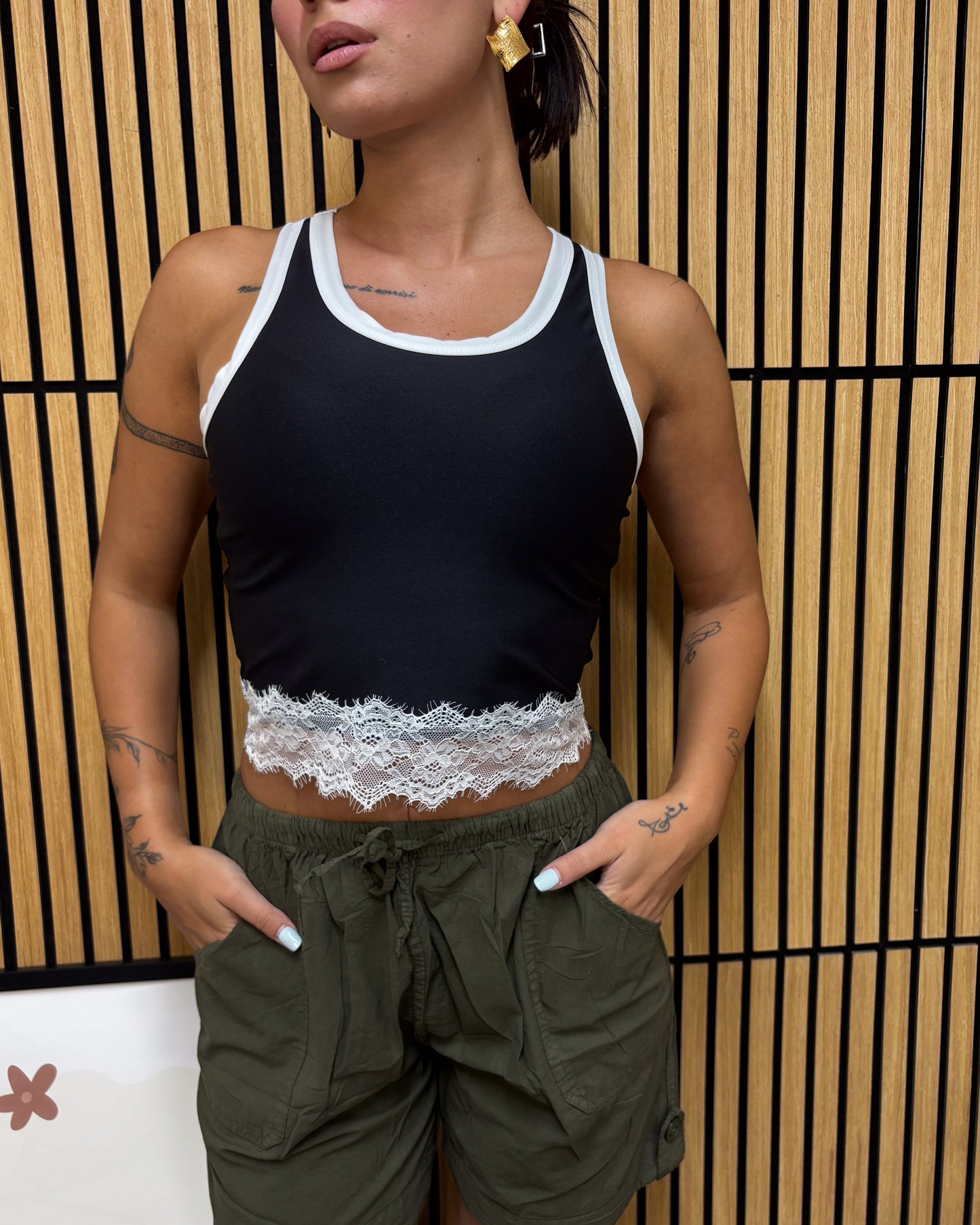 TOP CROP PIZZO LYCRA